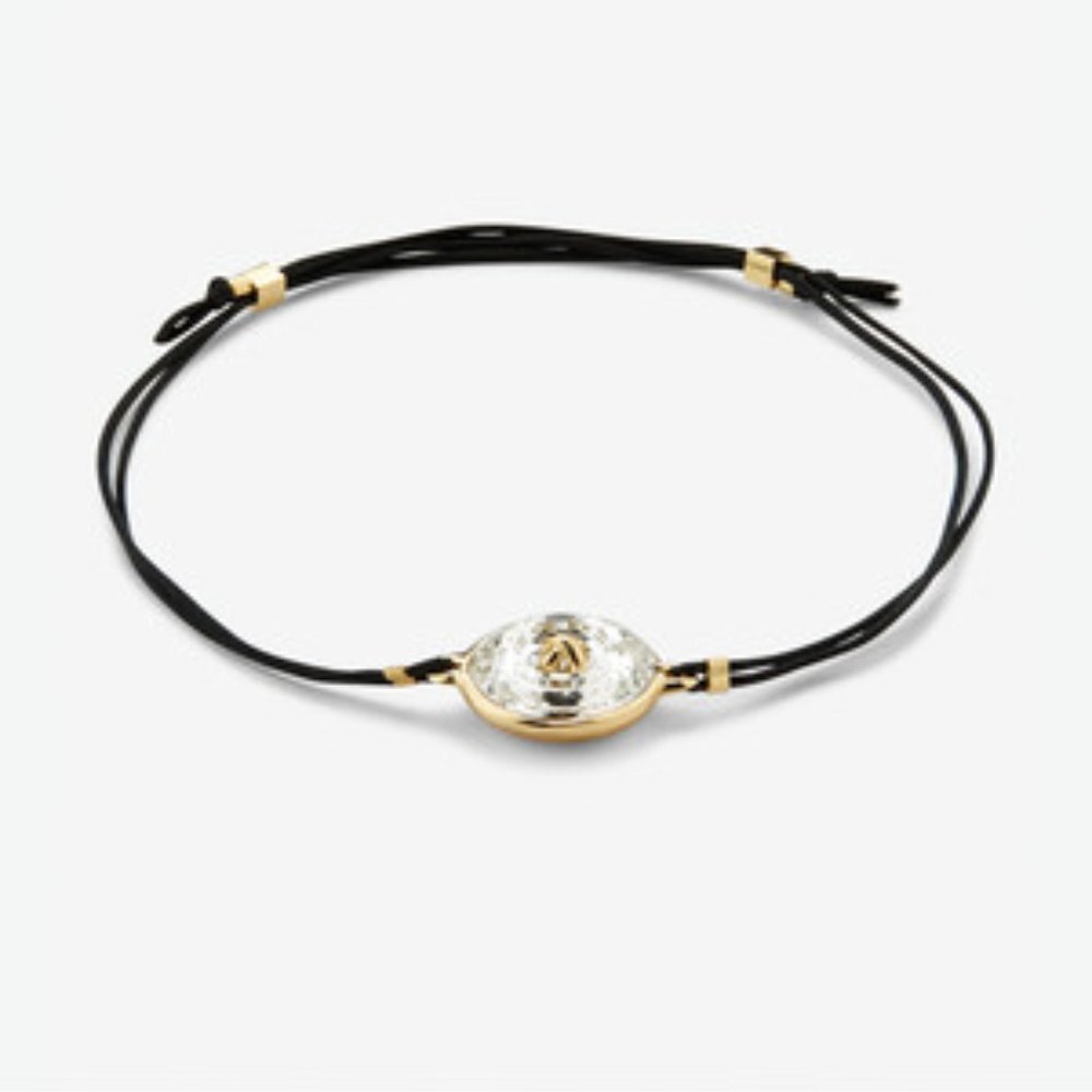 Ted Baker Black Cord Crystal Button Bracelet